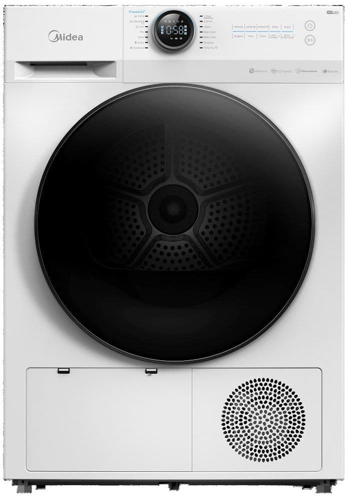 מייבש כביסה משאבת חום 10 ק"ג Midea MDL100-CH03B/B07EW – חסכוני, חכם ושקט - יבואן רשמי