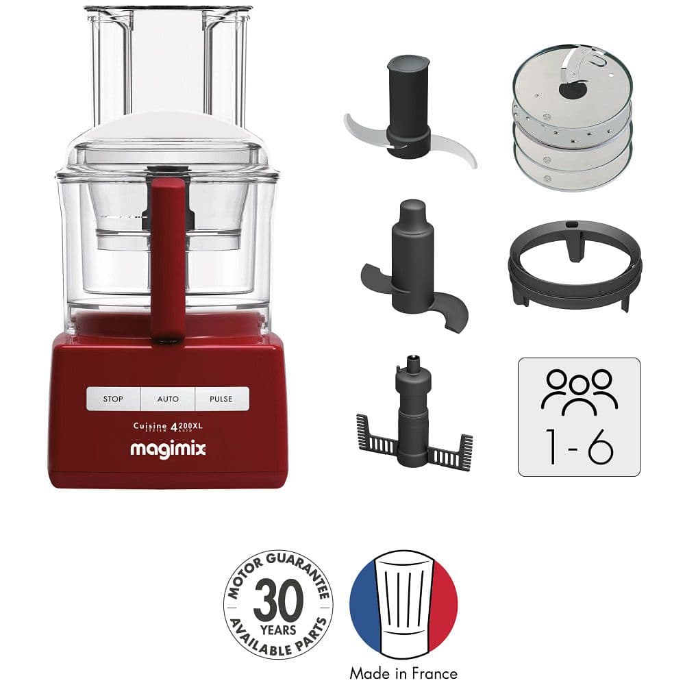 Magimix CS4200JRXL Premium: מעבד מזון מג'ימיקס מקצועי צבע אדום | יבואן רשמי
