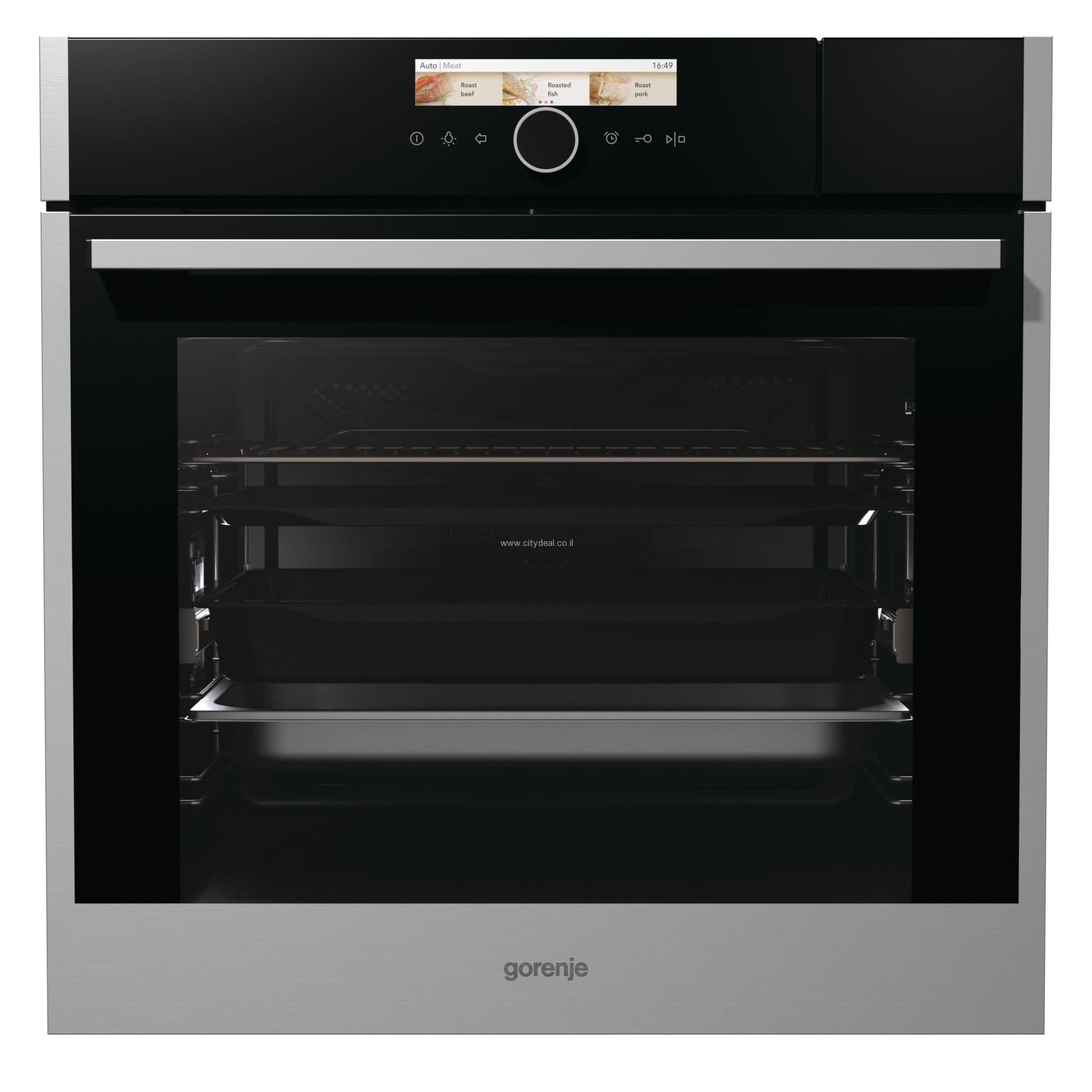 תנור בנוי Gorenje BCS798S24X ברוחב 60 ס"מ, שחור משולב נירוסטה, נפח 73 ליטר