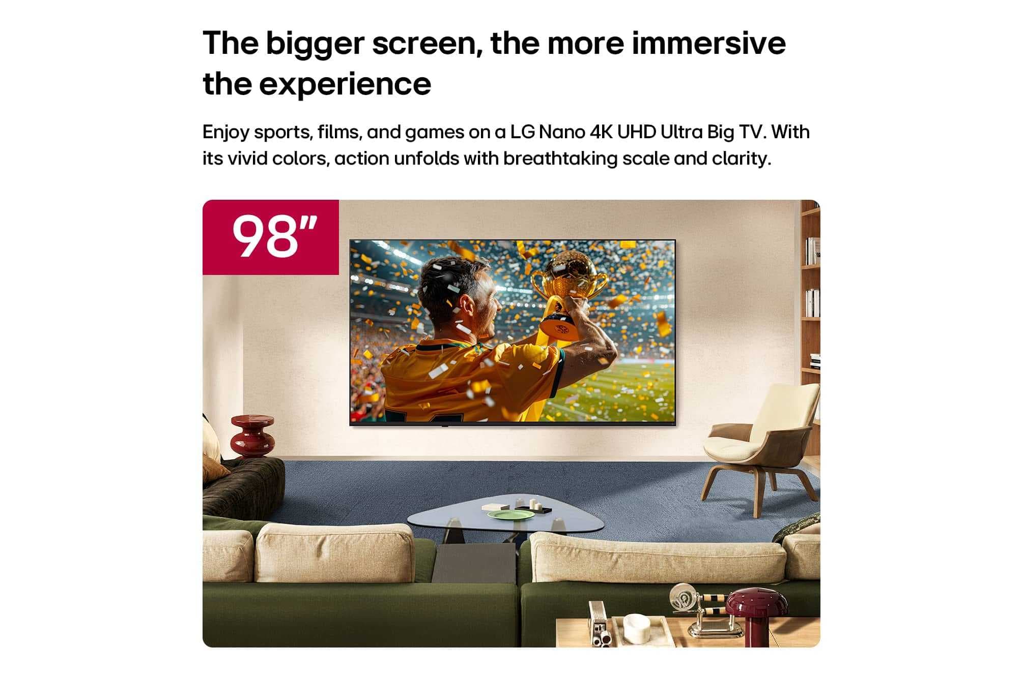 טלוויזיה חכמה 98 אינץ' LG 98NU850B6LB Smart TV 4K Nano UHD עם מעבד AI וקצב 144Hz | יבואן רשמי