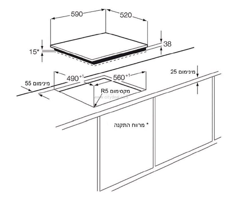 כיריים חשמליות Electrolux EHF6241FOK אלקטרולוקס יבואן רשמי
