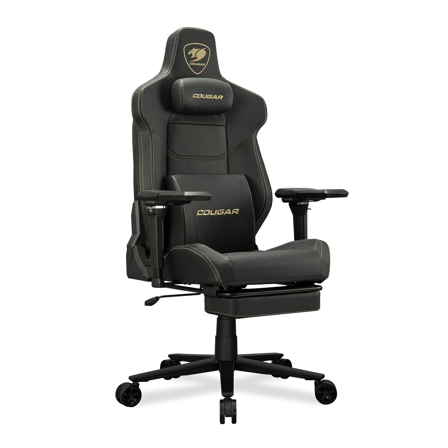 כיסא גיימינג COUGAR ARMOR EVO M GOLD עם הדום רגליים - יבואן רשמי