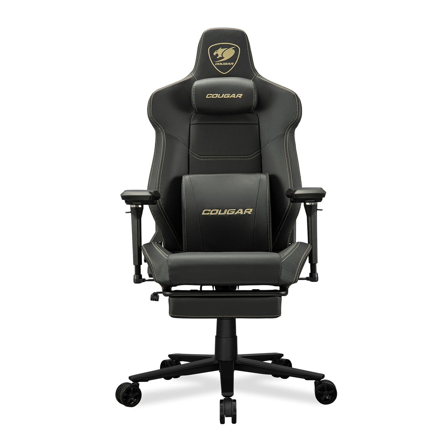 כיסא גיימינג COUGAR ARMOR EVO M GOLD עם הדום רגליים - יבואן רשמי