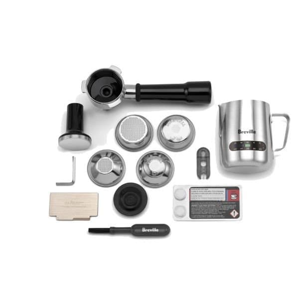(Breville Barista Express BES875(BTR - מכונת אספרסו עם מטחנה מובנית, 18 דרגות טחינה, בקרת טמפרטורה מדויקת ולחץ חליטה מקצועי 15 בר | יבואן רשמי | משלוח מהיר