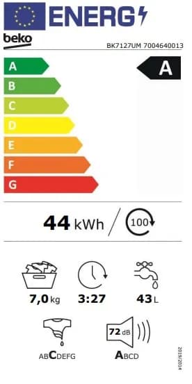 BEKO BK7127UM- מכונת כביסה פתח קדמי 7 ק"ג לבן בקו | יבואן רשמי