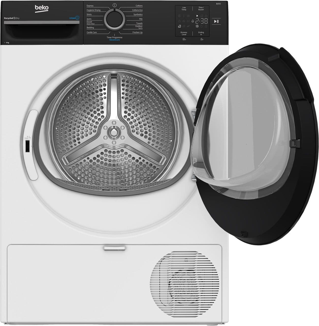 מייבש כביסה 9 ק"ג Beko BM3T4935W עם קונדנסור משאבת חום וטיפול בקיטור - יבואן רשמי משלוח מהיר