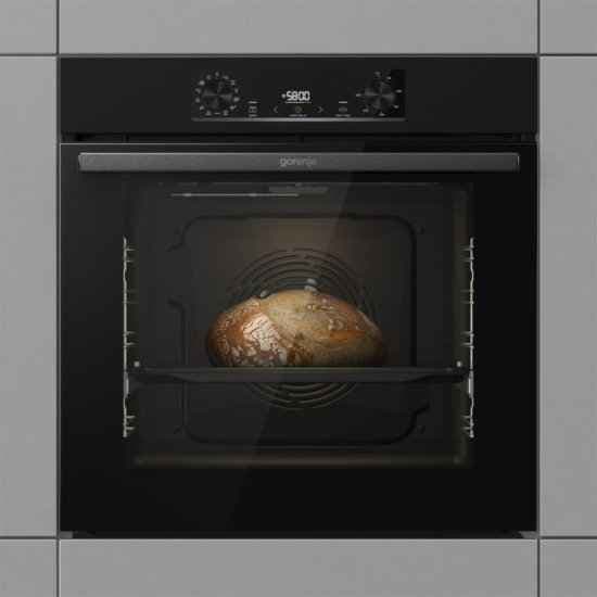 תנור בנוי Gorenje BO6737E06 גורנייה 60 ס"מ שחור בנפח 77 ליטר עם אפיית אדים וטיגון באוויר חם