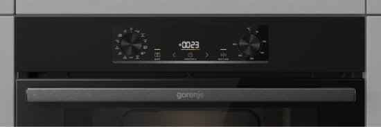 תנור בנוי Gorenje BO6737E06 גורנייה 60 ס"מ שחור בנפח 77 ליטר עם אפיית אדים וטיגון באוויר חם