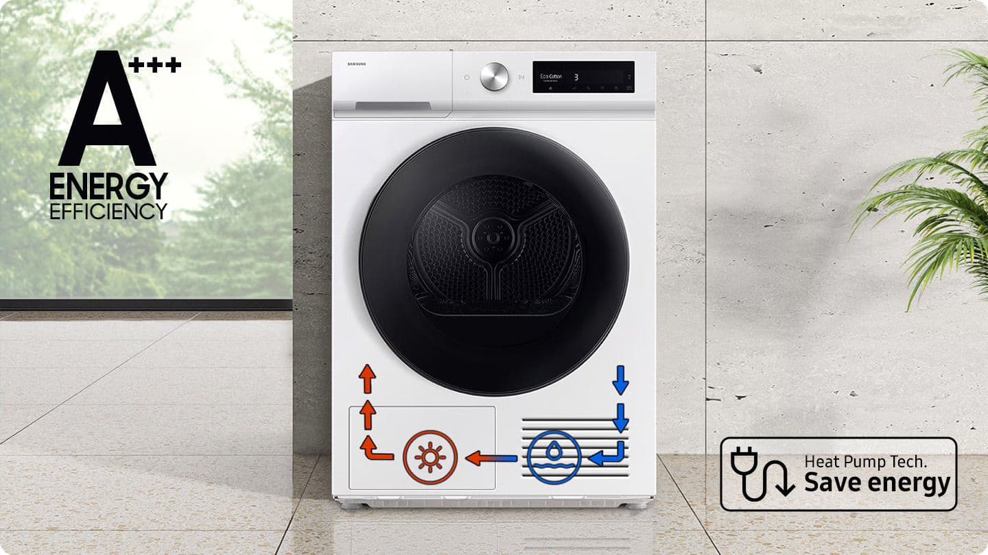 Samsung Bespoke DV90DB8845GB Heat Pump - מייבש כביסה קונדנסור חכם 9 ק"ג | יבואן רשמי