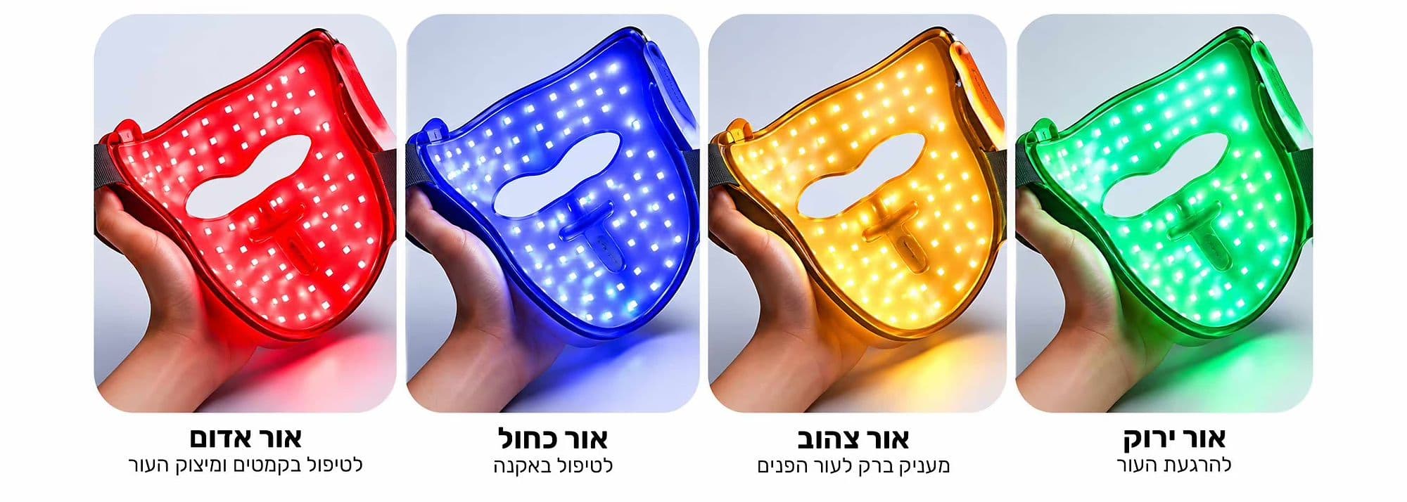 מסכת LED מתקדמת לטיפול בעור הפנים Dreame Chrona Mask עם 280 נורות לד ו-5 מצבי אור | משלוח מהיר