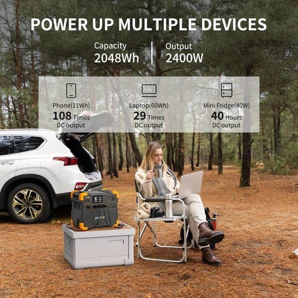 תחנת כוח ניידת PECRON E2400LFP בהספק 2400W וקיבולת 2048Wh