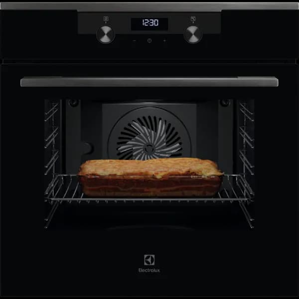 תנור אפייה בנוי Electrolux EOH6231H אלקטרולוקס בנפח 71 ליטר עם טורבו נירוסטה מושחרת יבואן רשמי