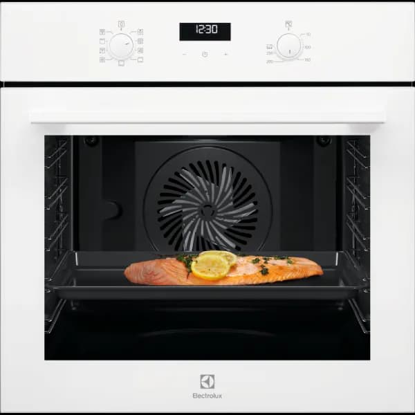 תנור אפייה בנוי Electrolux EOH6231V אלקטרולוקס בנפח 71 ליטר עם טורבו לבן יבואן רשמי