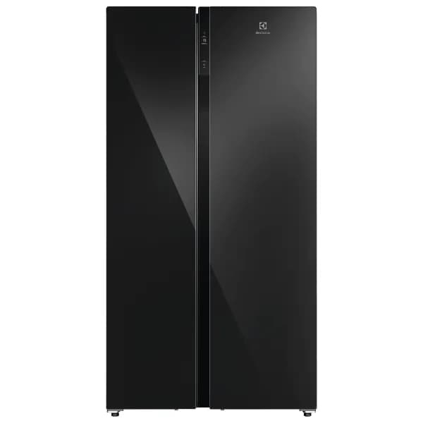 מקרר דלת ליד דלת SBS Electrolux ESE6205B-B אלקטרולוקס בנפח 624 ליטר זכוכית שחורה אינוורטר יבואן רשמי