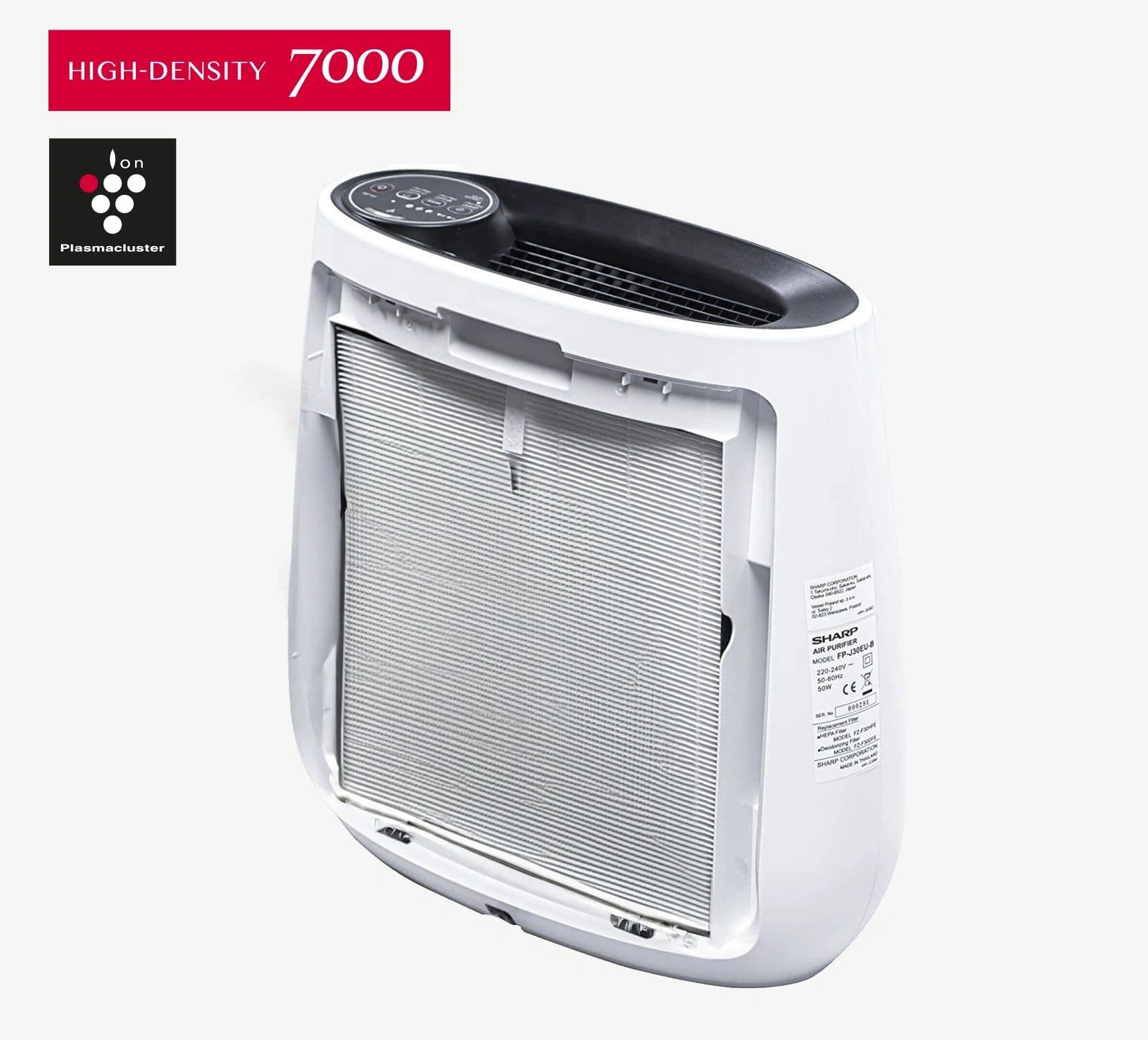 SHARP FP-J30-W מטהר אוויר שארפ לטיהור חדרים קטנים עד 23 מ"ר - צבע לבן | יבואן רשמי
