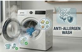 מכונת כביסה 10.5 ק״ג Gorenje HAI1 עם מנוע Inverter שקט חסכוני וקיטור אנטי־אלרגני