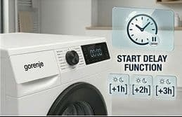 מכונת כביסה 10.5 ק״ג Gorenje HAI1 עם מנוע Inverter שקט חסכוני וקיטור אנטי־אלרגני