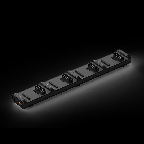 רכזת טעינה מהירה HYPERSHELL HP-ACH-65PD-4PT עבור 4 סוללות שלד חיצוני היפרשל 65 ואט יבואן רשמי