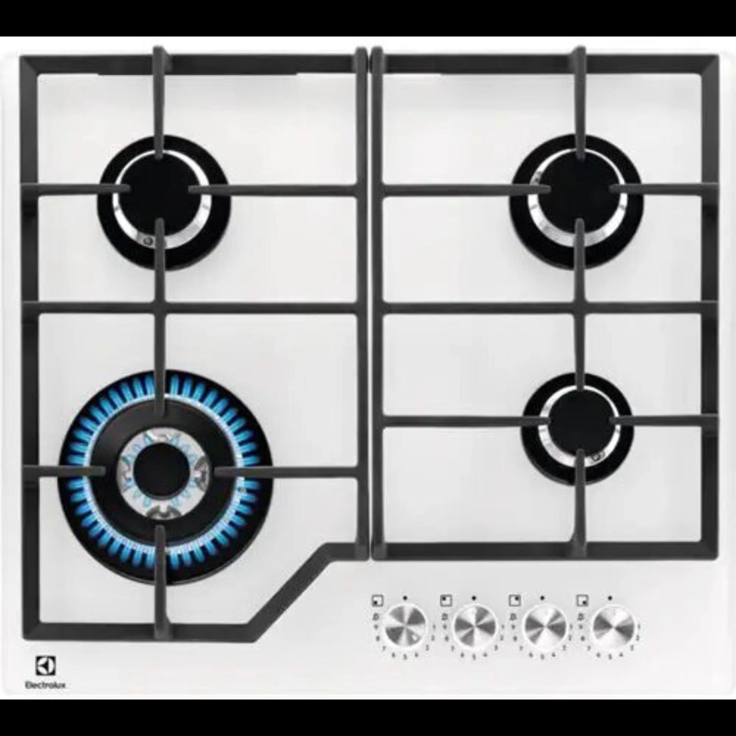 Electrolux KGG64362W כיריים גז 4 להבות זכוכית לבנה | אלקטרולוקס יבואן רשמי