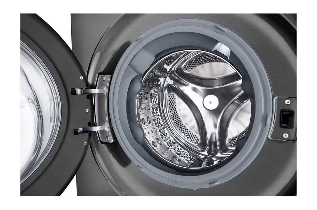LG WT40 – מכונת כביסה 12 ק״ג + מייבש 10 ק״ג במגדל שחור יוקרתי