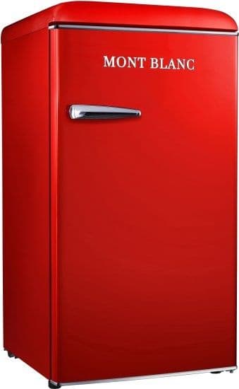 מקרר משרדי רטרו MONT BLANC MBR-190DF-RED אדום 95 ליטר עם מקפיא - יבואן רשמי
