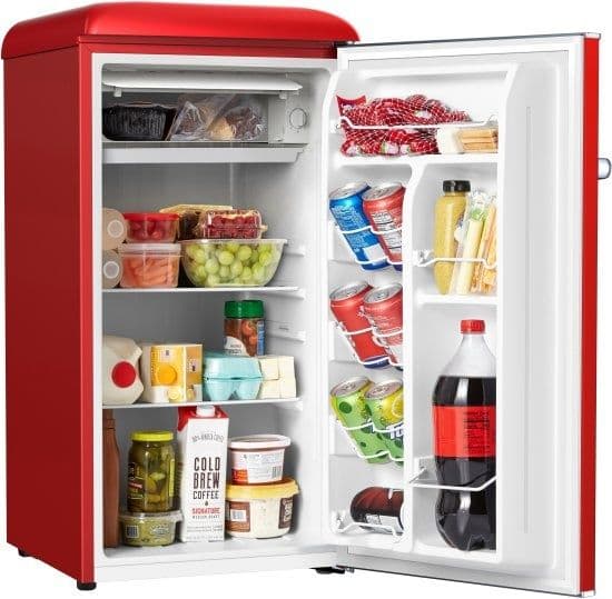 מקרר משרדי רטרו MONT BLANC MBR-190DF-RED אדום 95 ליטר עם מקפיא - יבואן רשמי