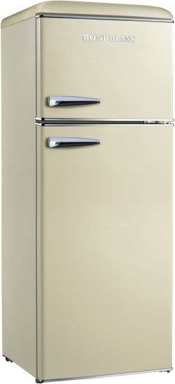 מקרר 2 דלתות מקפיא עליון רטרו MONT BLANC MBR-290DF-BEJ מונט בלנק בנפח 215 ליטר בז' - יבואן רשמי