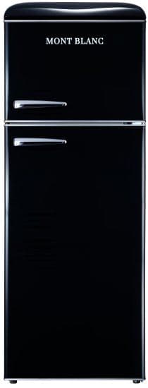 מקרר 2 דלתות מקפיא עליון רטרו MONT BLANC MBR-290DF-BLK מונט בלנק בנפח 215 ליטר שחור - יבואן רשמי