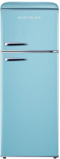 מקרר 2 דלתות מקפיא עליון רטרו MONT BLANC MBR-290DF-BLU מונט בלנק בנפח 215 ליטר כחול פסטל - יבואן רשמי