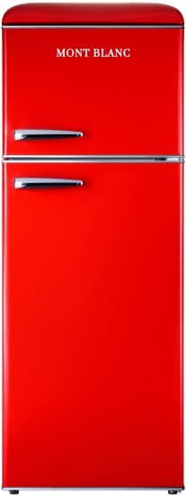 מקרר 2 דלתות מקפיא עליון רטרו MONT BLANC MBR-290DF-RED מונט בלנק בנפח 215 ליטר אדום - יבואן רשמי