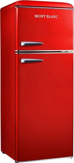 מקרר 2 דלתות מקפיא עליון רטרו MONT BLANC MBR-290DF-RED מונט בלנק בנפח 215 ליטר אדום - יבואן רשמי