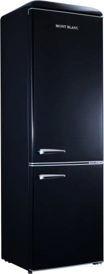 מקרר 2 דלתות מקפיא תחתון רטרו MONT BLANC MBR-410DF-BLK בנפח 300 ליטר מונט בלאנק שחור - יבואן רשמי