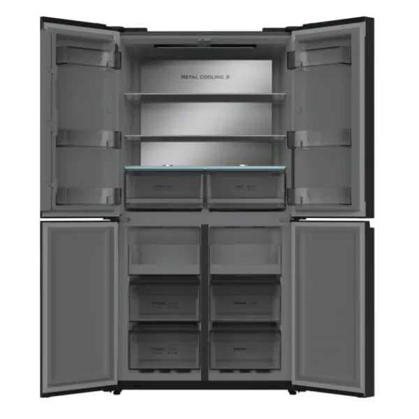 CHiQ MC-R4614GB – מקרר 4 דלתות 601 ליטר זכוכית שחורה יוקרתית עם מקפיא תחתון, NO FROST ותא Flexi-Room | יבואן רשמי