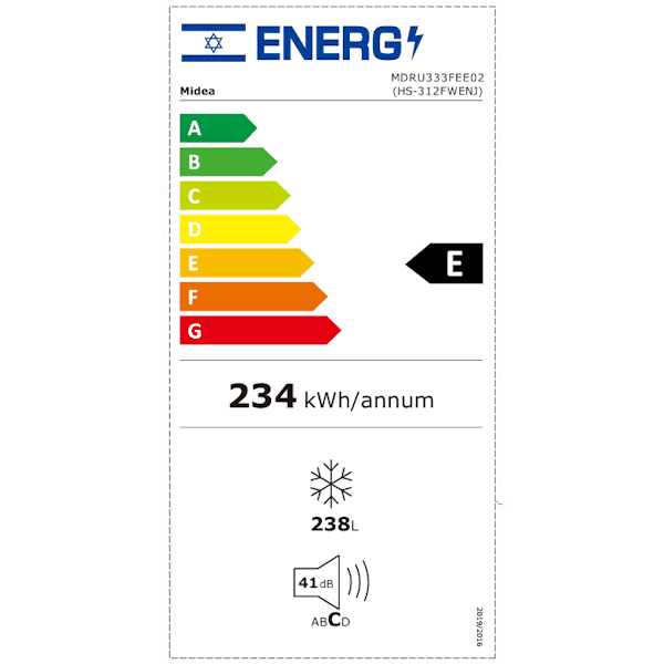 Midea MDRU333FEE02 – מקרר/מקפיא 7 מגירות 238 ליטר No Frost מידאה נירוסטה עם צג דיגיטלי - יבואן רשמי | משלוח מהיר