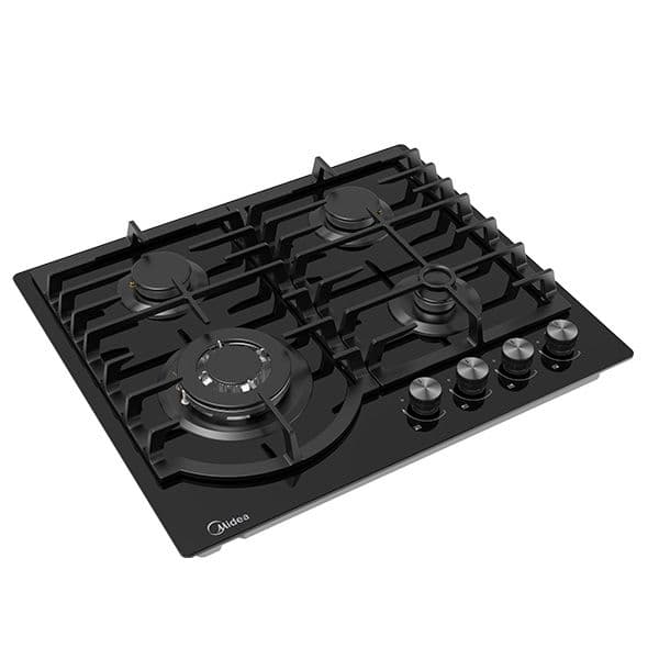 כיריים גז 4 להבות Midea MG60GH096ST1B-IL עם מבער טורבו 3.6kW וזכוכית שחורה (6759) | יבואן רשמי-משלוח מהיר