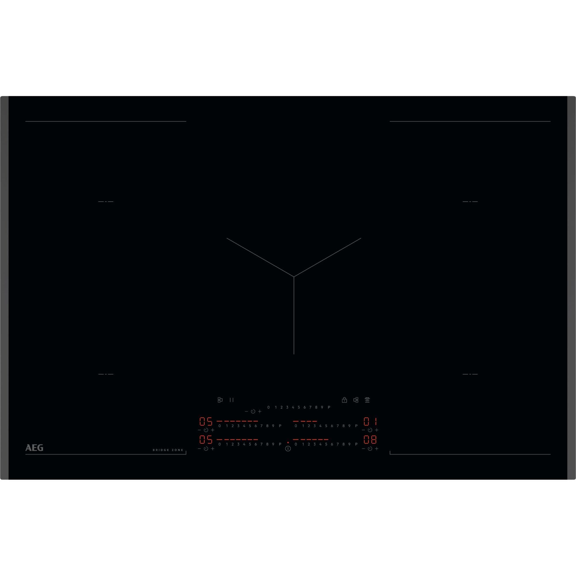 כיריים אינדוקציה AEG NIK85M00FB - רוחב 78 ס"מ עם MaxiSense Plus ו-Hob2Hood | יבואן רשמי משלוח מהיר