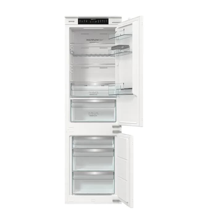 מקרר אינטגרלי 2 דלתות Gorenje NRKI517E62WF גורנייה מקפיא תחתון 54 ס"מ No-Frost נפח 252 ליטר עם צירי DOD יבואן רשמי