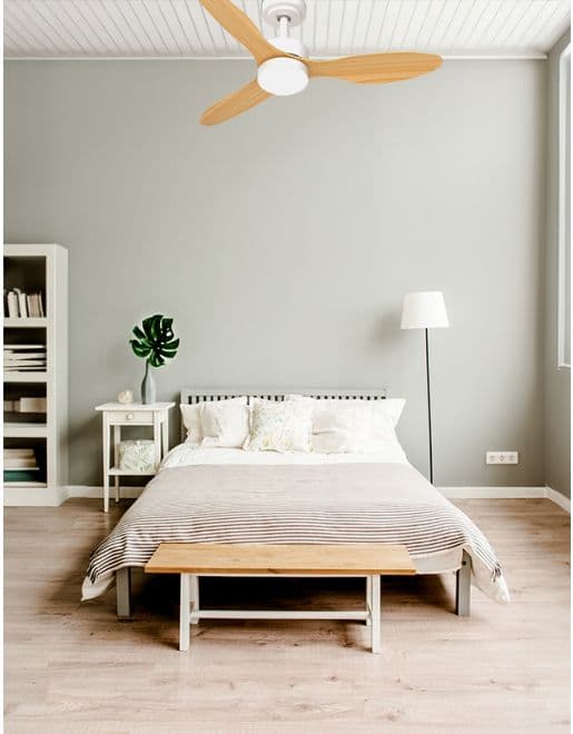 מאוורר תקרה 42" NORTHER VERMONT NTP-VMT42-WHWD-LED לבן ועץ עם מנוע DC, שלט ותאורה יבואן רשמי