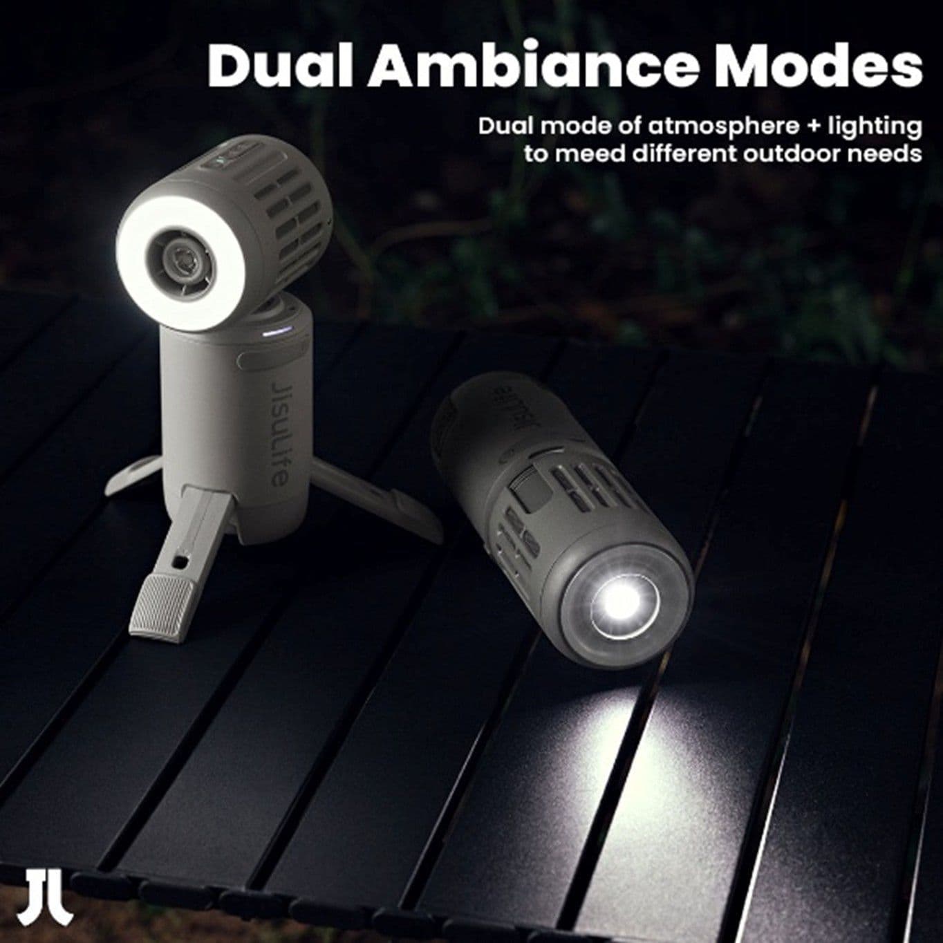 JISULIFE OUTDOOR ULTRA1 - מאוורר שטח עוצמתי נייד לקמפינג וטיולים, סוללה 13,500mAh ותאורת שטח | יבואן רשמי