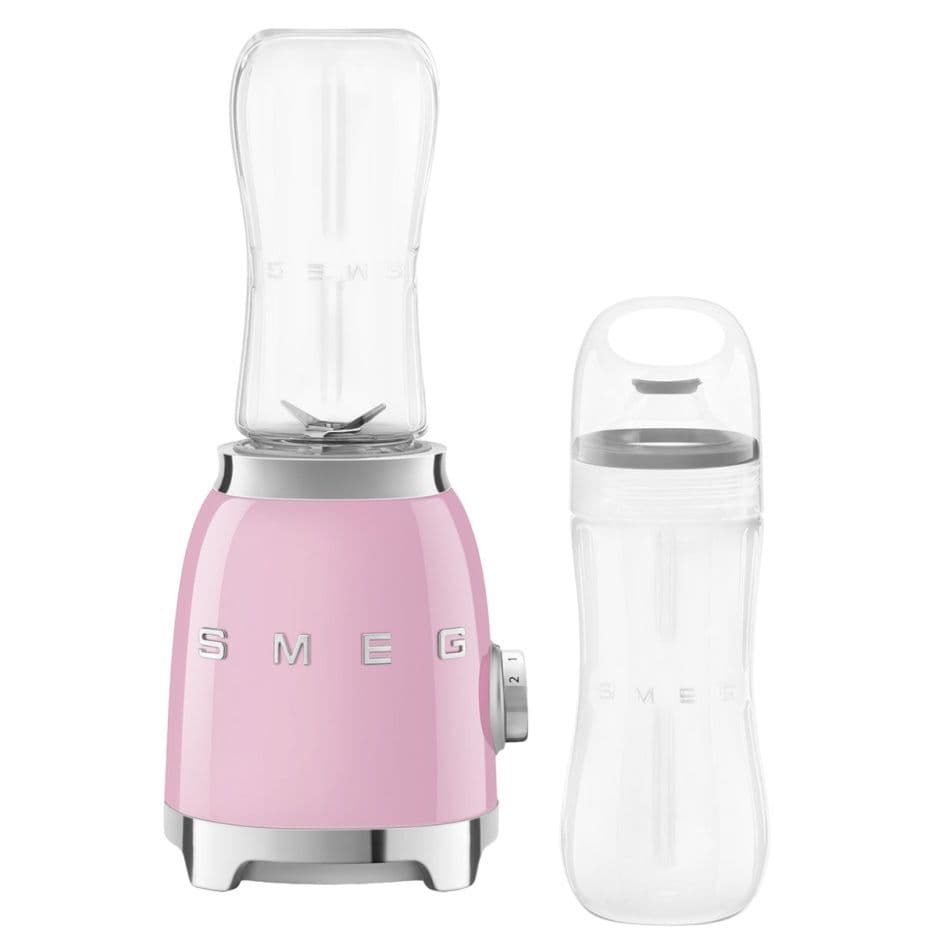 בלנדר אישי Smeg PBF01PKEU ורוד בעיצוב רטרו 50’s Style עם 2 בקבוקי To-Go | משלוח מהיר