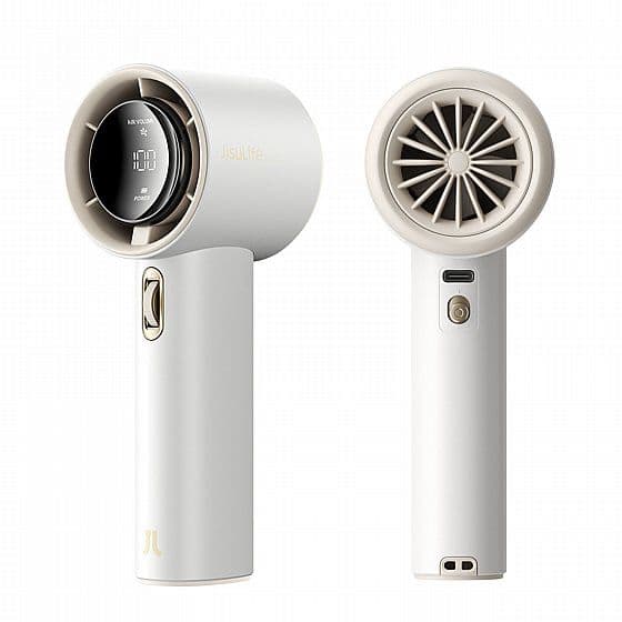 JISULIFE PRO1 - מאוורר נייד USB טורבו עוצמתי עם תצוגה דיגיטלית בצבע לבן | יבואן רשמי