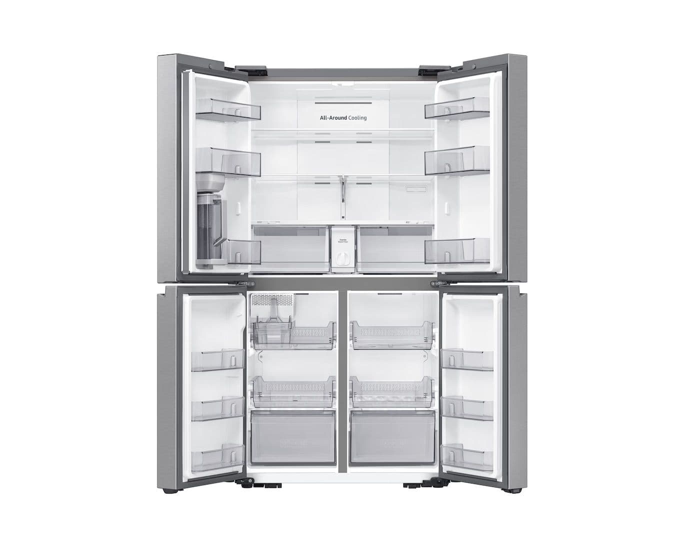 מקרר 4 דלתות Samsung RF62C7058SR –בנפח 649 ליטר נטו עם קנקן מים אוטומטי ומייצר קרח | יבואן רשמי