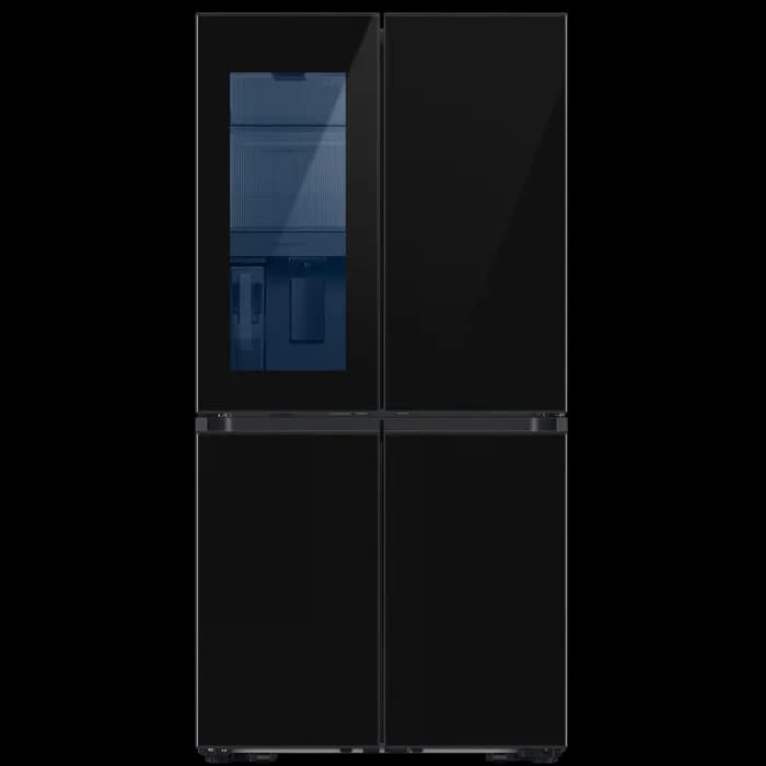 מקרר 4 דלתות 645 ליטר Samsung BESPOKE RF65DB970E22 סמסונג זכוכית שחורה בר מים פנימי, יצרן קרח כפול ופתיחה בנגיעה | משלוח מהיר