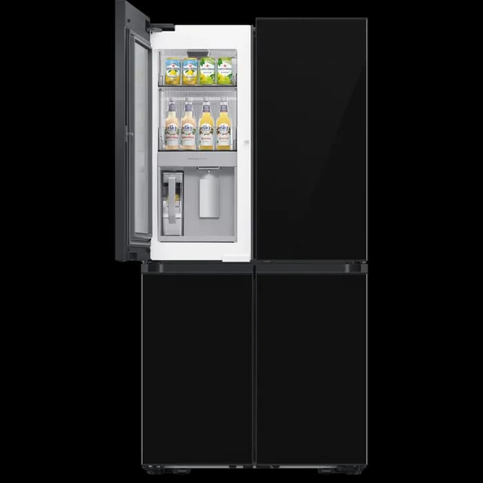מקרר 4 דלתות 645 ליטר Samsung BESPOKE RF65DB970E22 סמסונג זכוכית שחורה בר מים פנימי, יצרן קרח כפול ופתיחה בנגיעה | משלוח מהיר