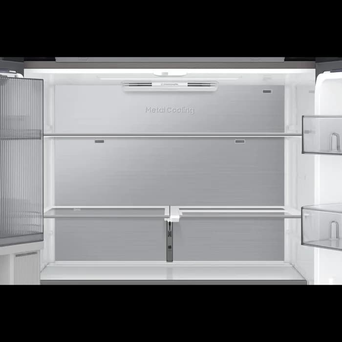 מקרר 4 דלתות 645 ליטר Samsung BESPOKE RF65DB970E22 סמסונג זכוכית שחורה בר מים פנימי, יצרן קרח כפול ופתיחה בנגיעה | משלוח מהיר