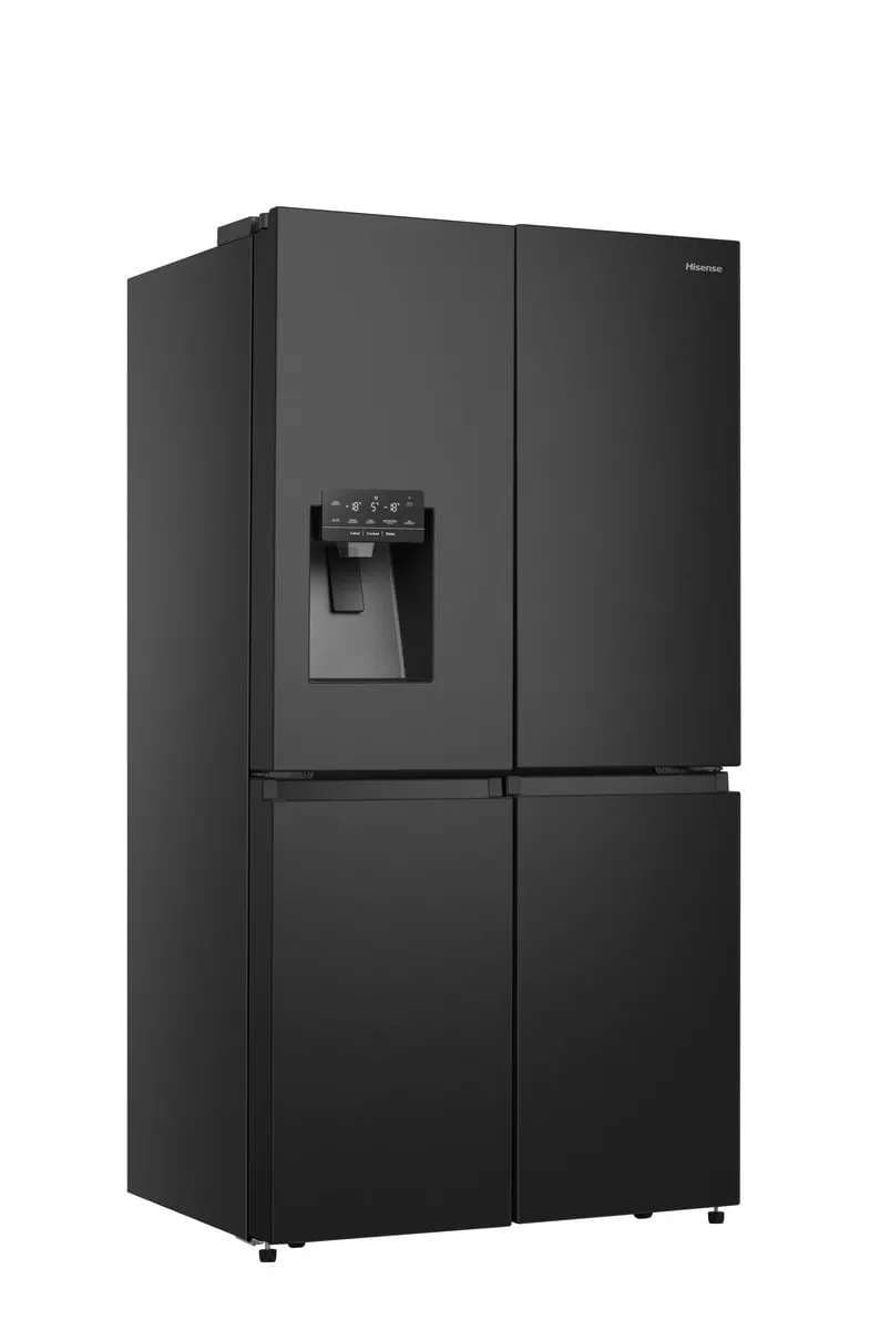 Hisense RQ760N4SBFE – מקרר 4 דלתות 584 ליטר שחור עם מקפיא תחתון, בר חיצוני, Inverter ו-No Frost | יבואן רשמי