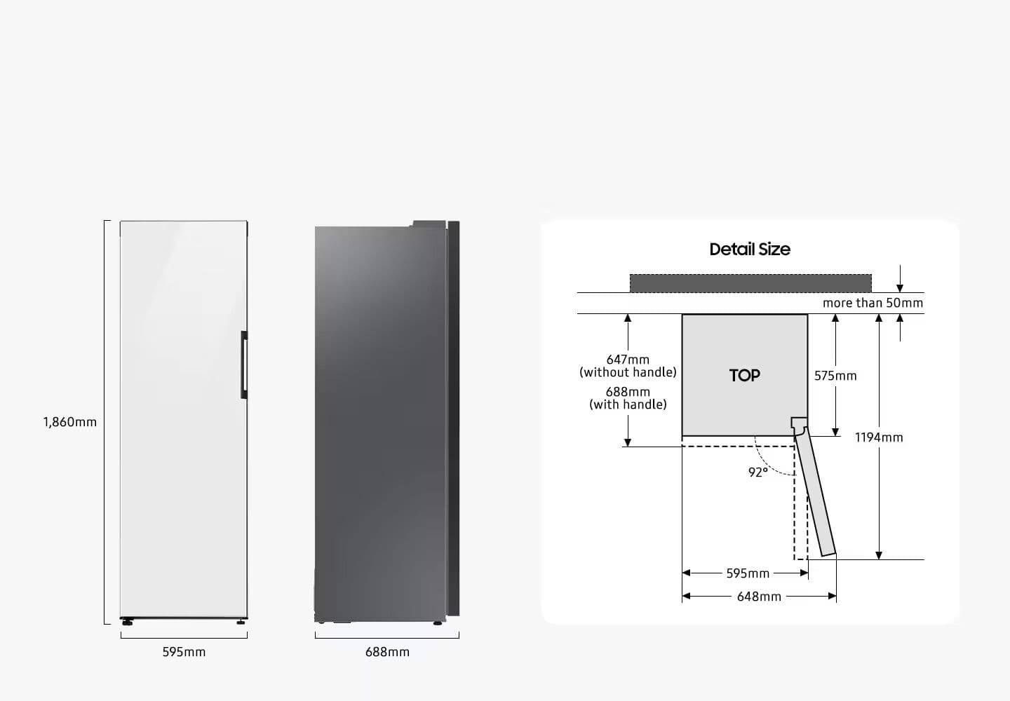 Samsung RZ32C7600-Sahara - מקרר/מקפיא Bespoke אינוורטר 327 ליטר סמסונג קו אפס זכוכית סהרה עם שבת מהדרין | יבואן רשמי