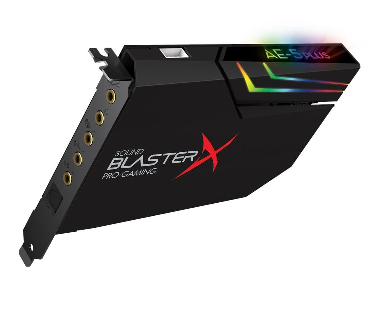 כרטיס קול לגיימינג Creative Sound BlasterX AE-5 Plus סאונד בלסטר עם תאורת RGB - יבואן רשמי