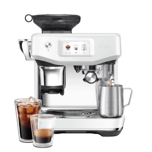 מכונת קפה טוחנת Sage Barista Touch Impress SES882SST עם Cold Brew בצבע לבן מלח ים - יבואן רשמי | משלוח מהיר