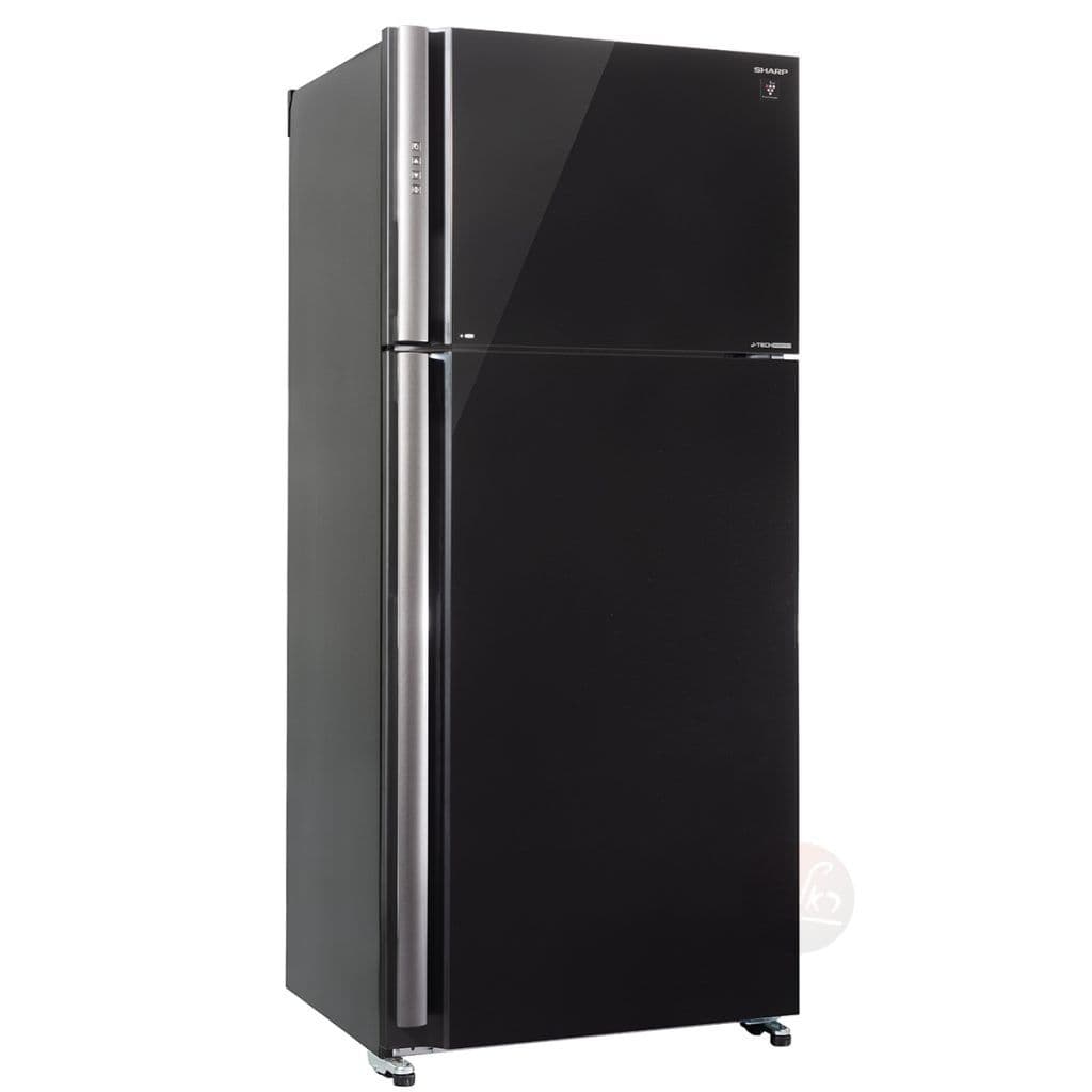 מקרר מקפיא עליון SHARP SJ-5878BK שארפ 2 דלתות זכוכית שחורה 588 ליטר אינוורטר NoFrost עם פיקוד שבת - יבואן רשמי